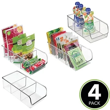 mDesign Plastic Storage Bin for Kitchen Organization - 4 Pack