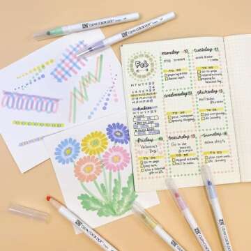 Kuretake Zig Clean Color Dot Pens Set of 6 for Art Lovers