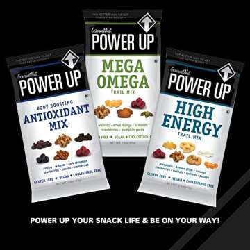 Power Up Premium Trail Mix - Variety Pack 24pk - 1.5oz: Antioxidant, Mega Omega, High Energy - Gluten Free, Vegan, Non-GMO