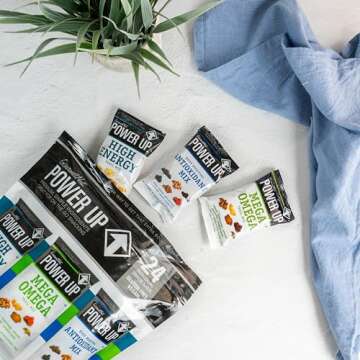 Power Up Premium Trail Mix - Variety Pack 24pk - 1.5oz: Antioxidant, Mega Omega, High Energy - Gluten Free, Vegan, Non-GMO