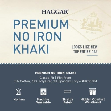 Haggar Premium No Iron Khaki Pants Comfortable Classic Fit