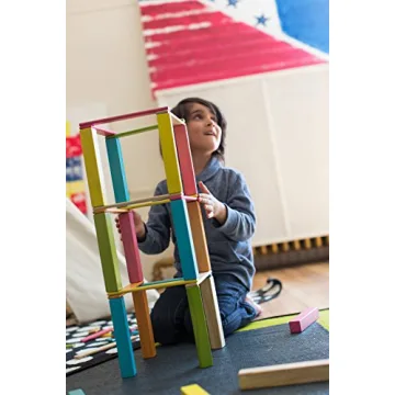 8 Piece Tegu Pocket Pouch Magnetic Wooden Block Set, Blue