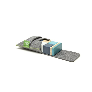 8 Piece Tegu Pocket Pouch Magnetic Wooden Block Set, Blue