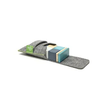 8 Piece Tegu Pocket Pouch Magnetic Wooden Block Set, Blue
