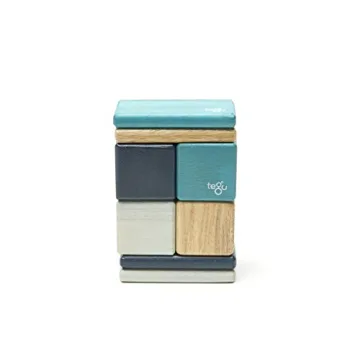 8 Piece Tegu Pocket Pouch Magnetic Wooden Block Set, Blue
