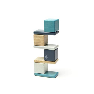 8 Piece Tegu Pocket Pouch Magnetic Wooden Block Set, Blue