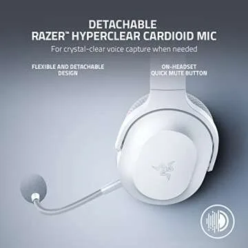 Razer Barracuda X Wireless Gaming & Mobile Headset (PC, PlayStation, Switch, Android, iOS): 2.4GHz Wireless + Bluetooth - Lightweight - 40mm Drivers - Detachable Mic - 50 Hr Battery - Mercury White