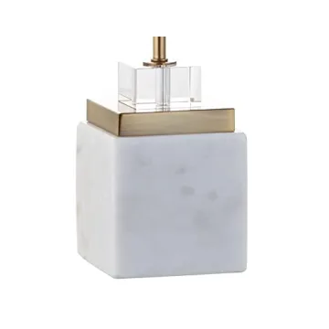 Elegant JONATHAN Y Marble & Crystal Table Lamps Set