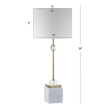 Elegant JONATHAN Y Marble & Crystal Table Lamps Set