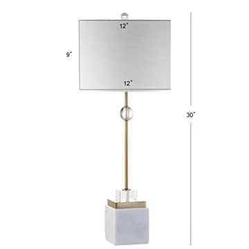 Elegant JONATHAN Y Marble & Crystal Table Lamps Set