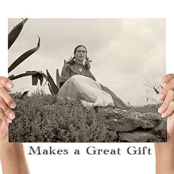 Lone Star Art Rare Frida Kahlo Photo Seated Outside - 11x14 Unframed Print Poster - Perfect Vintage Southwest Home Decor Under $15