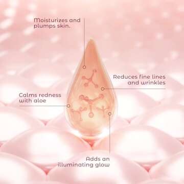 Illuminating Rose Gold Facial Serum Elixir with hydrating Aloe and Hyaluronic Acid for a light highlighting Primer - Natural makeup or no makeup look with dewy finish (2 oz.)