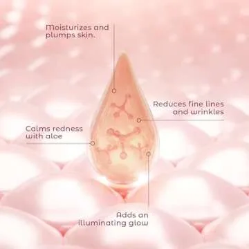 Illuminating Rose Gold Facial Serum Elixir with hydrating Aloe and Hyaluronic Acid for a light highlighting Primer - Natural makeup or no makeup look with dewy finish (2 oz.)