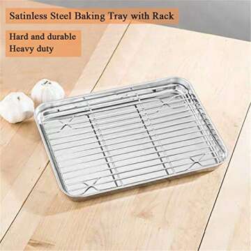 WEZVIX Stainless Steel Baking Sheet Set with Cooling Rack