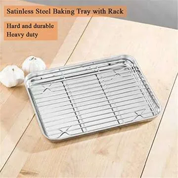 WEZVIX Stainless Steel Baking Sheet Set with Cooling Rack