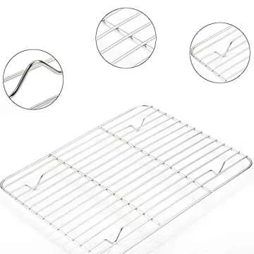 WEZVIX Stainless Steel Baking Sheet Set with Cooling Rack