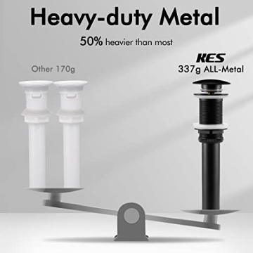 KES Bathroom Sink Drain Stopper in Matte Black for Elegance