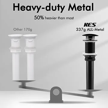 KES Bathroom Sink Drain Stopper in Matte Black for Elegance