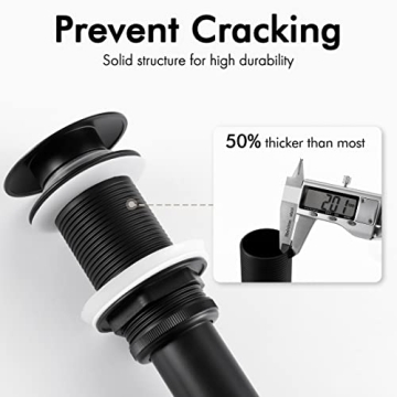 KES Bathroom Sink Drain Stopper in Matte Black for Elegance