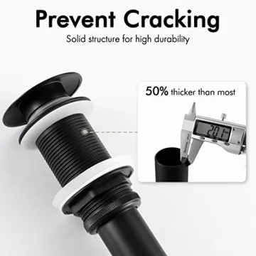 KES Bathroom Sink Drain Stopper in Matte Black for Elegance