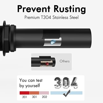 KES Bathroom Sink Drain Stopper in Matte Black for Elegance