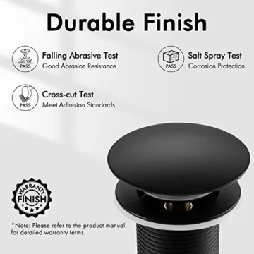 KES Bathroom Sink Drain Stopper in Matte Black for Elegance