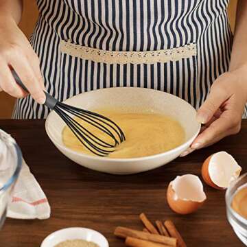 Country Kitchen Stainless Steel Silicone Tipped Kitchen Food BBQ and Cooking Tongs for Non Stick Cookware, BPA Fee, Stylish, Sturdy, Locking, Grill Tongs, Gunmetal, Tong and Whisk Set, Black