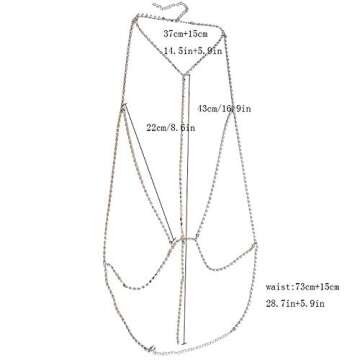 Summer Rhinestone Bra Body Chain Sexy Crystal Bra Slave Harness Body Chain Statement Choker Necklace for Bikini Beach Body Jewelry