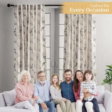 Maison d' Hermine 100% Cotton Curtain - 50"x124" Decorative Curtain - Aesthetic Curtains for Farmhouse, Kitchen & Bedroom - for Spring & Summer - Turin Collection