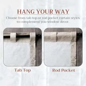 Maison d' Hermine 100% Cotton Curtain - 50"x124" Decorative Curtain - Aesthetic Curtains for Farmhouse, Kitchen & Bedroom - for Spring & Summer - Turin Collection