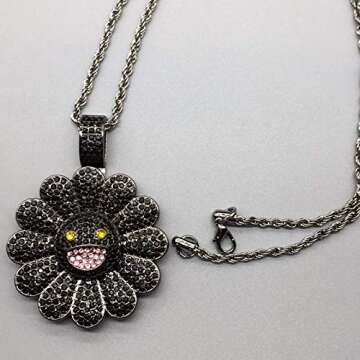 Takashi Murakami Rotating Sunflowers Necklace Pendant Hot Popular Online Same Style Jewelry Hiphop H...
