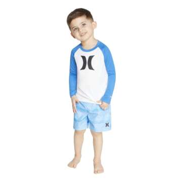 Hurley Baby Boy's Swim Suit 2-Piece Fountain Blue Set