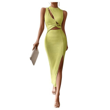 SOLY HUX Women's Cut Out Twist Front Sexy Dress