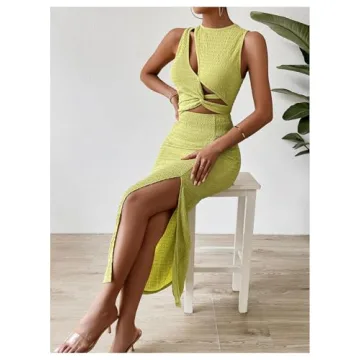 SOLY HUX Women's Cut Out Twist Front Sexy Dress