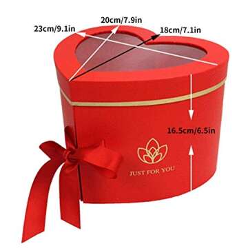 RENGTIN Fayear Heart-Shaped Paper Mache Boxes for Packaging, Luxury Flower Cardbord Boxes with Lids ...