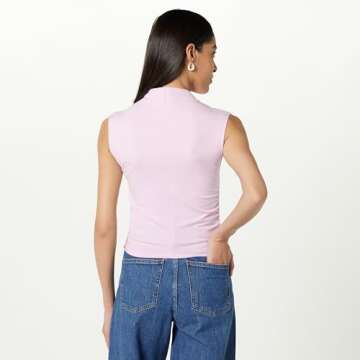 The Drop Women's Raylen Sleeveless Ruched Top, Pirouette Pink L