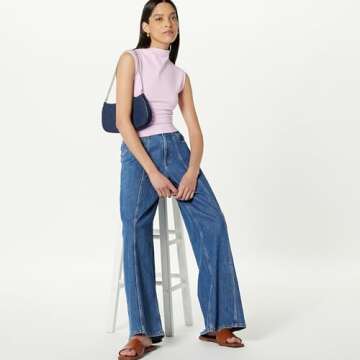 The Drop Women's Raylen Sleeveless Ruched Top, Pirouette Pink L