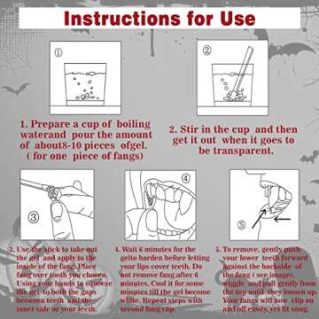 MUCCKEN 16 Pairs Vampire Teeth with Adhesive, 4 Size Vampire Fangs Halloween Decorations, Halloween Party Cosplay Props (13mm,15mm,17mm,19mm)