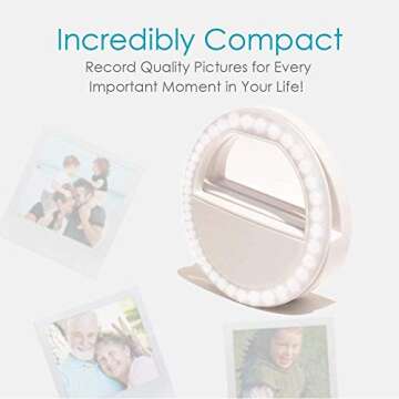 Selfie Ring Light, QIAYA Portable Clip Selfie Light with 36 LED for Smart Phone Photography, Camera Video