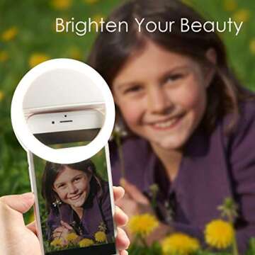 Selfie Ring Light, QIAYA Portable Clip Selfie Light with 36 LED for Smart Phone Photography, Camera Video