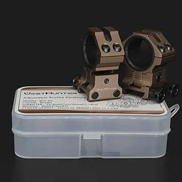 WestHunter Optics Adjustable Height Picatinny Scope Rings, 1 Inch 30 mm Precision Scope Mount | Brown
