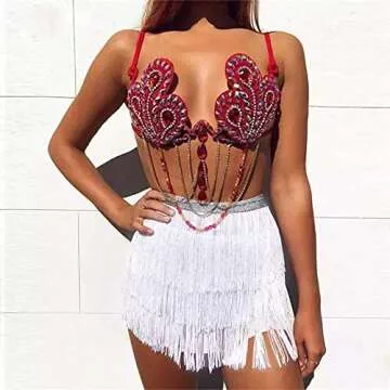 Rave Clothes Outfits Women White Fringe Skirt Tassel Space Cowgirl Costume Cowboy Outfit