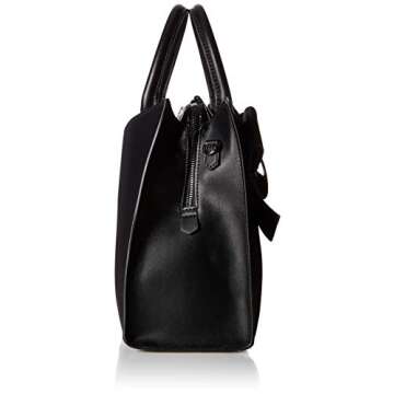 Betsey Johnson Cutting Edge Bow Satchel, Black, One Size