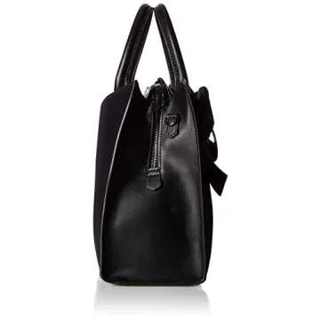 Betsey Johnson Cutting Edge Bow Satchel, Black, One Size