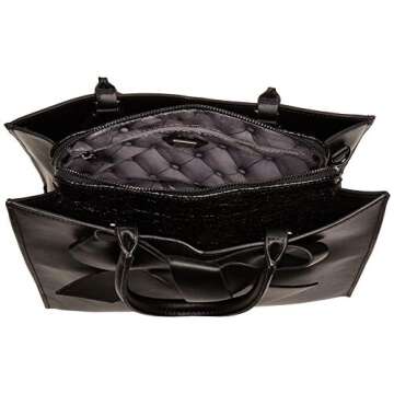 Betsey Johnson Cutting Edge Bow Satchel, Black, One Size