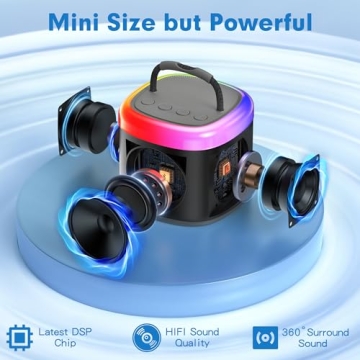 Mini Karaoke Machine for Kids - Bluetooth, 2 Mics