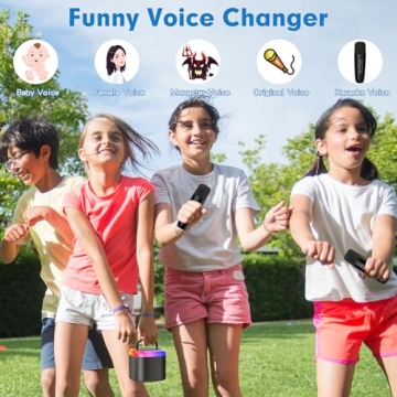 Mini Karaoke Machine for Kids - Bluetooth, 2 Mics
