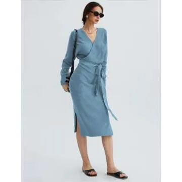 Buy CHERFLY V Neck Sweater Dress - Elegant & Comfy