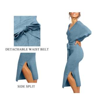 Buy CHERFLY V Neck Sweater Dress - Elegant & Comfy