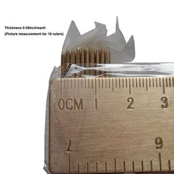 Small Metal Ruler 6 Inch (18cm) Brass Ruler for Bullet Journal with One Pen Holder for Notebooks